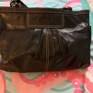EUC Authentic Black Leather Coach handbag